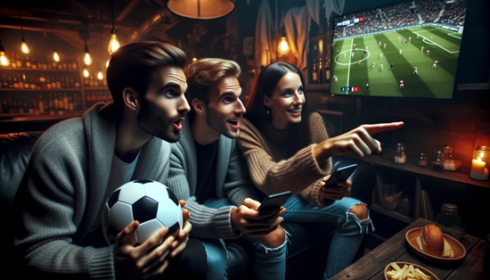 3 friends who bet on sport