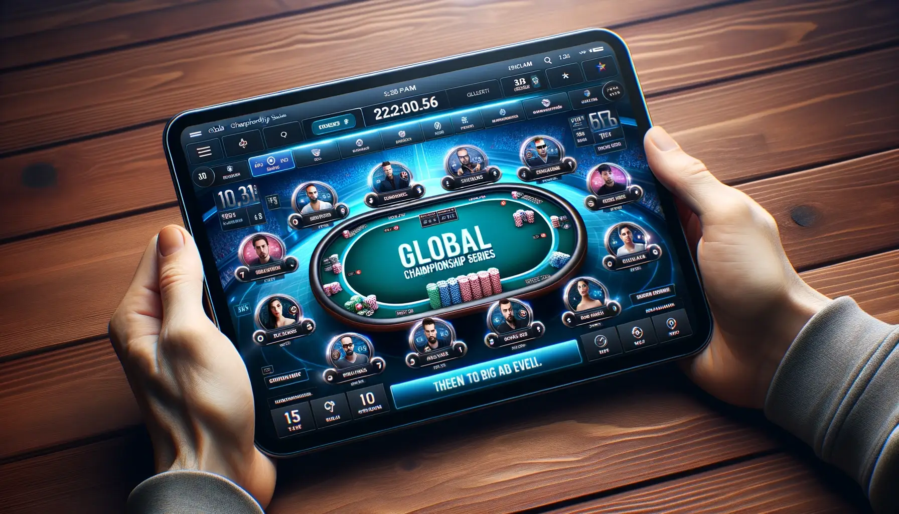 Poker table at an international tournament
