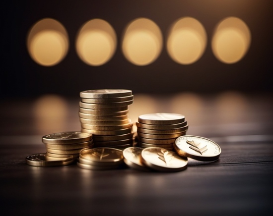 A pile of coins
